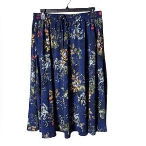Vintage Midi Skirt Size XXL Dark Floral Fairy Grunge Goth Romantic Whimsigoth